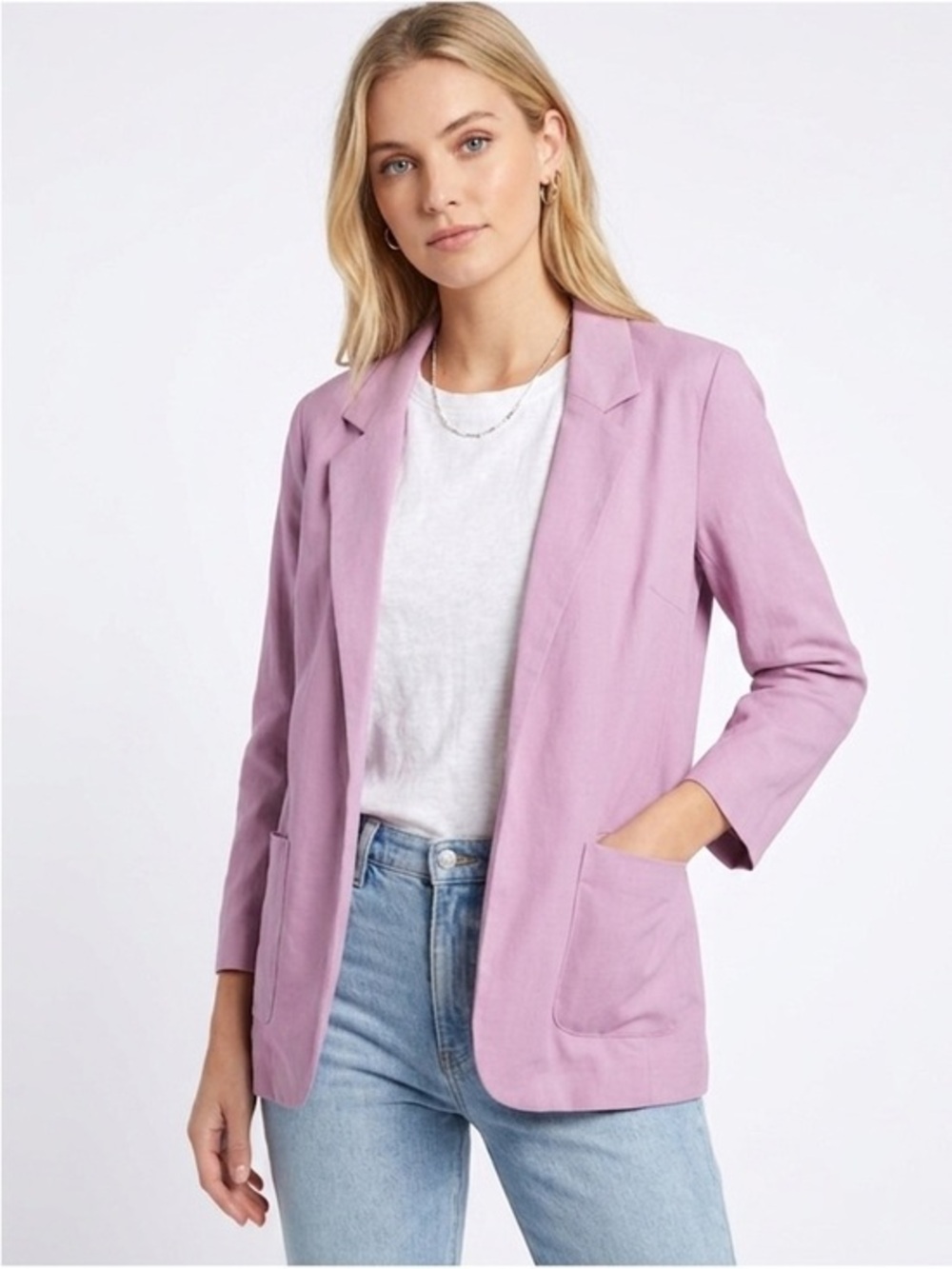Aritzia Talulua Light Pink Mauve Open-Front Blazer Size 4